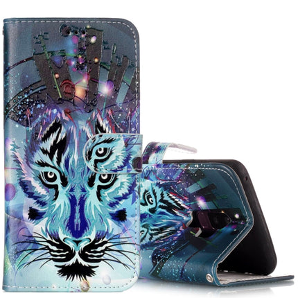 Für Galaxy S9+, glänzendes, ölgeprägtes Wolfsmuster, horizontales Klapplederetui mit Halter, Kartenfächern und Geldbörse, für Galaxy S9+