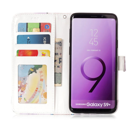 Für Galaxy S9+, glänzendes, ölgeprägtes Wolfsmuster, horizontales Klapplederetui mit Halter, Kartenfächern und Geldbörse, für Galaxy S9+