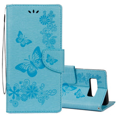 For Galaxy Note 8 Pressed Flowers Butterfly Pattern Horizontal Flip Leather Case with Holder & Card Slots & Wallet & Lanyard, For Galaxy Note 8