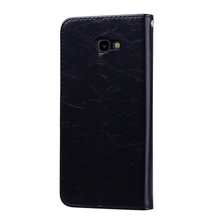 Business Style Oil Wax Texture Horizontal Flip Leather Case for Galaxy J4+, with Holder & Card Slots & Wallet, For Galaxy J4+