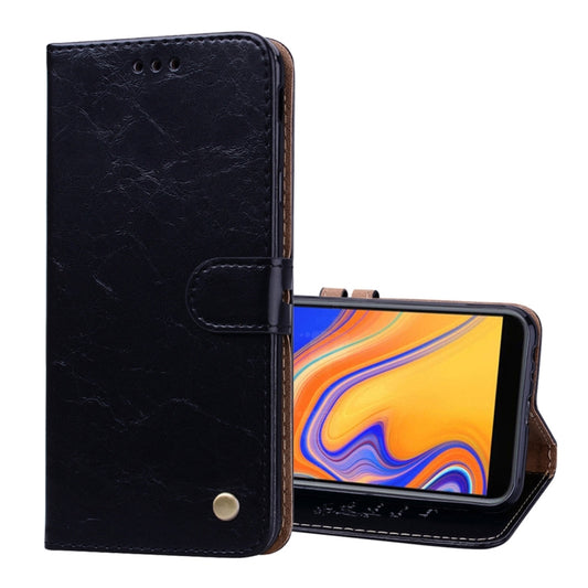 Business Style Oil Wax Texture Horizontal Flip Leather Case for Galaxy J4+, with Holder & Card Slots & Wallet, For Galaxy J4+