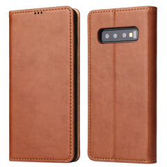 Horizontal Flip PU Leather Case for Galaxy S10+, with Holder & Card Slot & Wallet