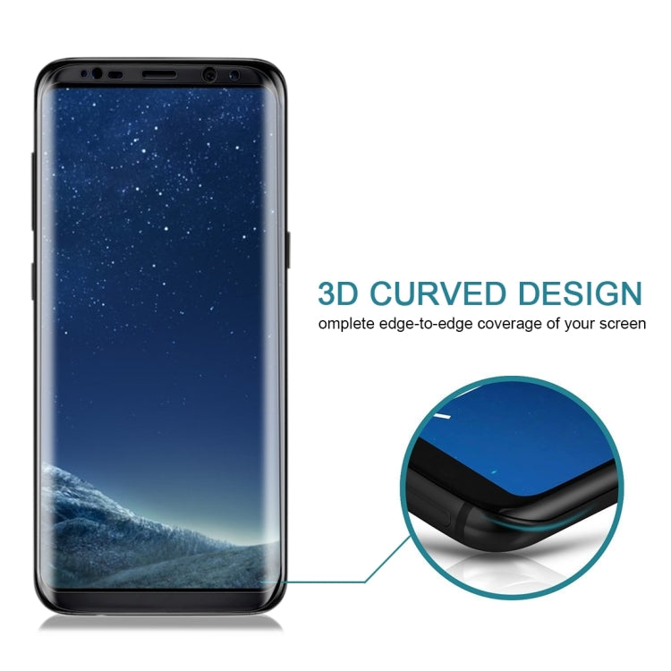 Für Galaxy S8 / G9500, 0,3 mm, 9H Oberflächenhärte, 3D-gebogene Oberfläche, Siebdruck, Vollbild, Displayschutz aus gehärtetem Glas, für Galaxy S8 / G9500, für Galaxy S8, 0,3 mm, für Galaxy S8