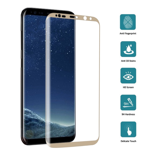 Für Galaxy S8 / G9500, 0,3 mm, 9H Oberflächenhärte, 3D-gebogene Oberfläche, Siebdruck, Vollbild, Displayschutz aus gehärtetem Glas, für Galaxy S8 / G9500, für Galaxy S8, 0,3 mm, für Galaxy S8