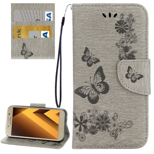 For Galaxy A3 (2017) / A320 Butterflies Embossing Horizontal Flip Leather Case with Holder & Card Slots & Wallet & Lanyard, For Samsung Galaxy A3 (2017) / A320