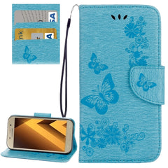 For Galaxy A3 (2017) / A320 Butterflies Embossing Horizontal Flip Leather Case with Holder & Card Slots & Wallet & Lanyard, For Samsung Galaxy A3 (2017) / A320