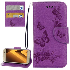 For Galaxy A3 (2017) / A320 Butterflies Embossing Horizontal Flip Leather Case with Holder & Card Slots & Wallet & Lanyard, For Samsung Galaxy A3 (2017) / A320