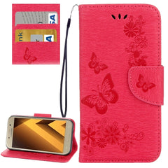 For Galaxy A3 (2017) / A320 Butterflies Embossing Horizontal Flip Leather Case with Holder & Card Slots & Wallet & Lanyard, For Samsung Galaxy A3 (2017) / A320