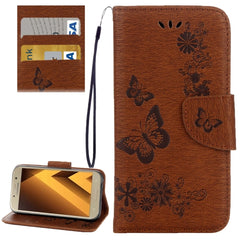 For Galaxy A3 (2017) / A320 Butterflies Embossing Horizontal Flip Leather Case with Holder & Card Slots & Wallet & Lanyard, For Samsung Galaxy A3 (2017) / A320