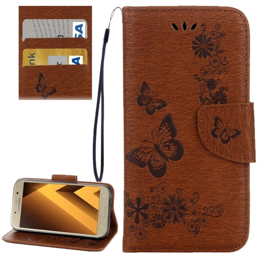 For Galaxy A5 (2017) / A520 Butterflies Embossing Horizontal Flip Leather Case with Holder & Card Slots & Wallet & Lanyard, For Galaxy A5 (2017) / A520