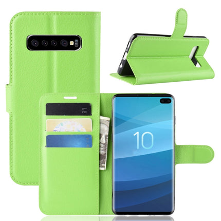 Funda de cuero con tapa horizontal con textura de lichi para Galaxy S10, con billetera, soporte y ranuras para tarjetas, para Galaxy S10, Galaxy S10