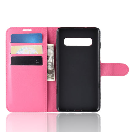 Funda de cuero con tapa horizontal con textura de lichi para Galaxy S10, con billetera, soporte y ranuras para tarjetas, para Galaxy S10, Galaxy S10