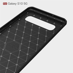 Brushed Texture Carbon Fiber TPU Case for Galaxy S10 5G, For Galaxy S10 5G, For Samsung Galaxy S10 5G