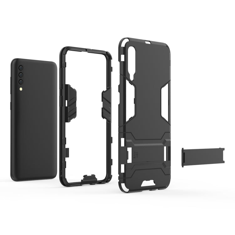 Stoßfeste PC + TPU-Hülle für Galaxy A50, mit Halterung