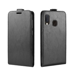 R64 Texture Vertical Flip Leather Case for Galaxy A20e , with Card Slots & Photo Frame
