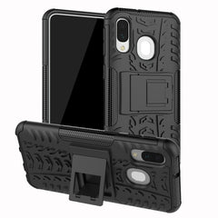 Shockproof  PC + TPU Tire Pattern Case for Galaxy A40, with Holder