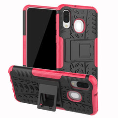 Shockproof  PC + TPU Tire Pattern Case for Galaxy A40, with Holder