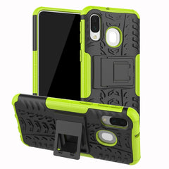 Shockproof  PC + TPU Tire Pattern Case for Galaxy A40, with Holder