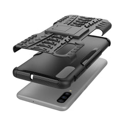 Shockproof  PC + TPU Tire Pattern Case for Galaxy A70, with Holder