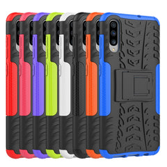 Shockproof  PC + TPU Tire Pattern Case for Galaxy A70, with Holder