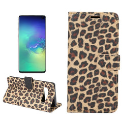 Leopard Texture PU + TPU Horizontal Flip Leather Case for Galaxy S10 Plus, with Holder & Card Slots & Wallet, Galaxy S10 Plus