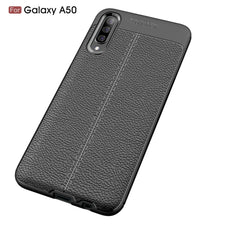 Stoßfeste TPU-Hülle mit Litschi-Textur für Galaxy A50, für Galaxy A50