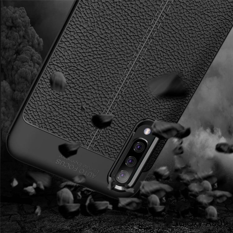 Stoßfeste TPU-Hülle mit Litschi-Textur für Galaxy A50, für Galaxy A50
