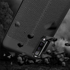 Stoßfeste TPU-Hülle mit Litschi-Textur für Galaxy A50, für Galaxy A50