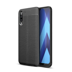 Stoßfeste TPU-Hülle mit Litschi-Textur für Galaxy A50, für Galaxy A50