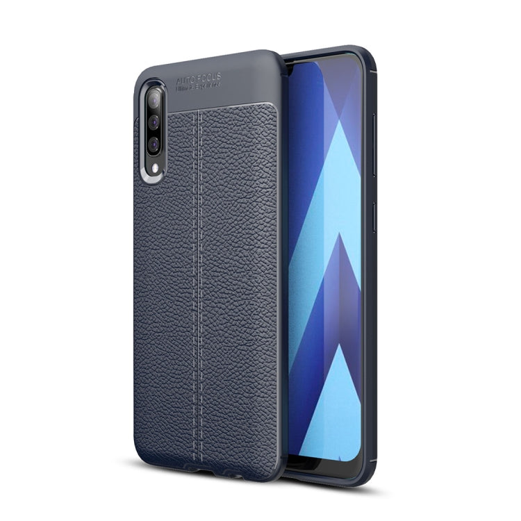 Stoßfeste TPU-Hülle mit Litschi-Textur für Galaxy A50, für Galaxy A50
