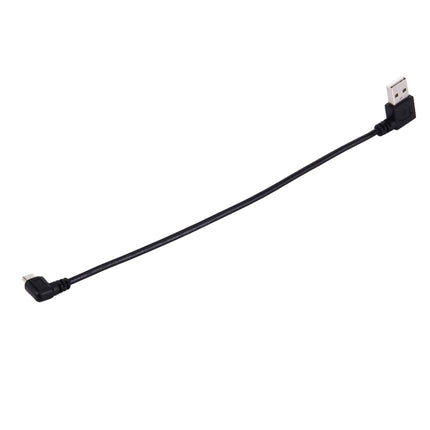 20cm USB 2.0 Left Turn Elbow to Micro USB Elbow Data Cable