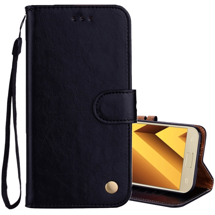 Für Samsung Galaxy A5 (2017) Business Style Ölwachstextur Horizontal Flip Ledertasche mit Halter &amp; Kartenfächern &amp; Geldbörse, Für Galaxy A5 (2017)