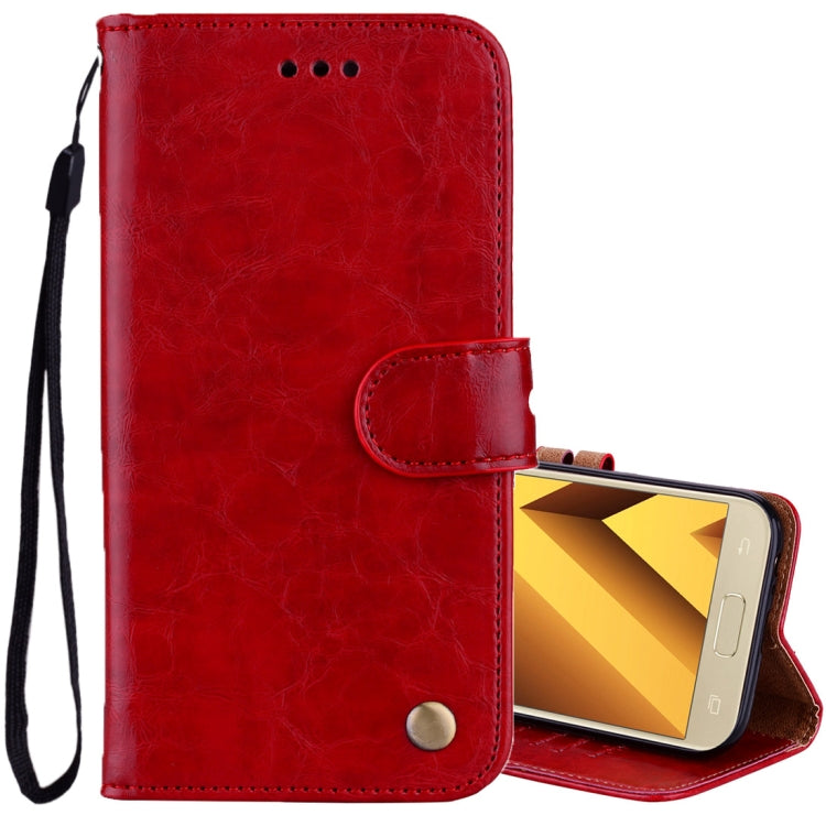 Für Samsung Galaxy A5 (2017) Business Style Ölwachstextur Horizontal Flip Ledertasche mit Halter &amp; Kartenfächern &amp; Geldbörse, Für Galaxy A5 (2017)
