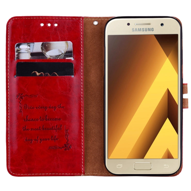 Für Samsung Galaxy A5 (2017) Business Style Ölwachstextur Horizontal Flip Ledertasche mit Halter &amp; Kartenfächern &amp; Geldbörse, Für Galaxy A5 (2017)