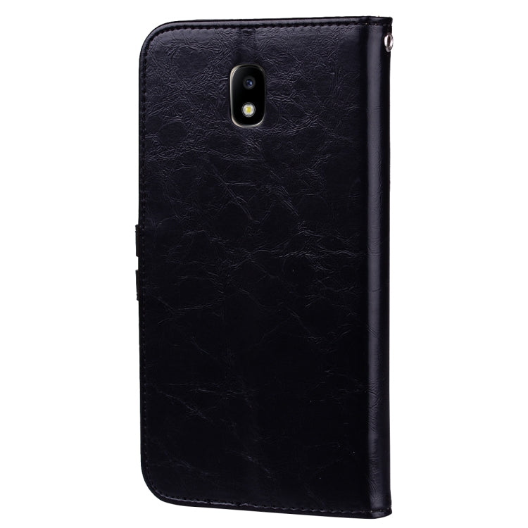 Für Galaxy J3 (2017) / J330 (EU-Version) Business-Stil Ölwachs-Textur Horizontal Flip Ledertasche mit Halter &amp; Kartenfächern &amp; Geldbörse, Für Galaxy J3 (2017) / J330 (EU-Version)