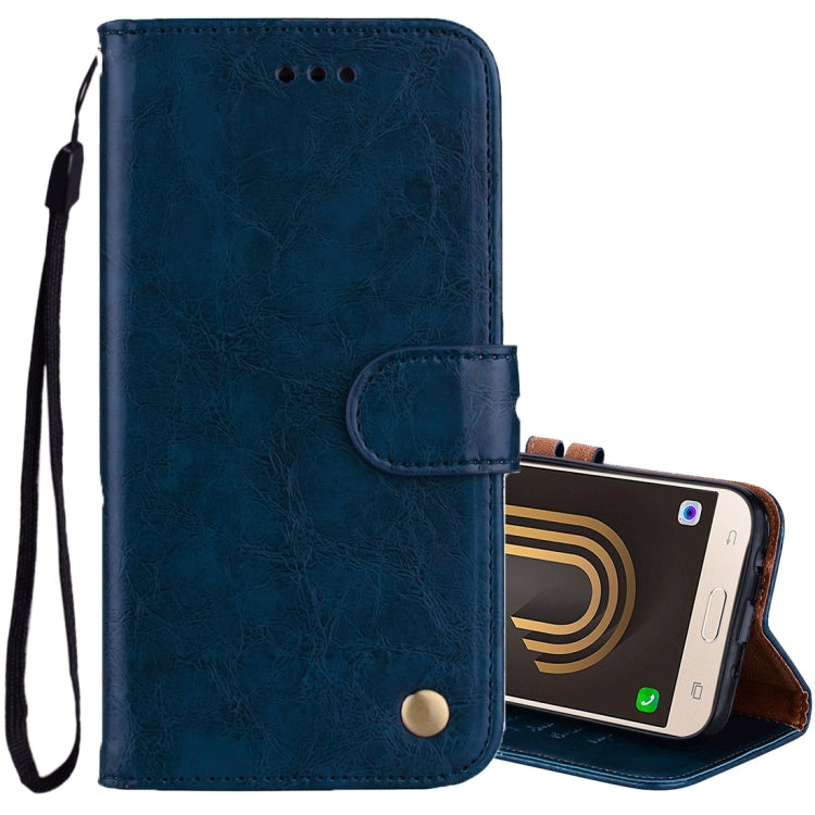 Für Galaxy J3 (2017) / J330 (EU-Version) Business-Stil Ölwachs-Textur Horizontal Flip Ledertasche mit Halter &amp; Kartenfächern &amp; Geldbörse, Für Galaxy J3 (2017) / J330 (EU-Version)