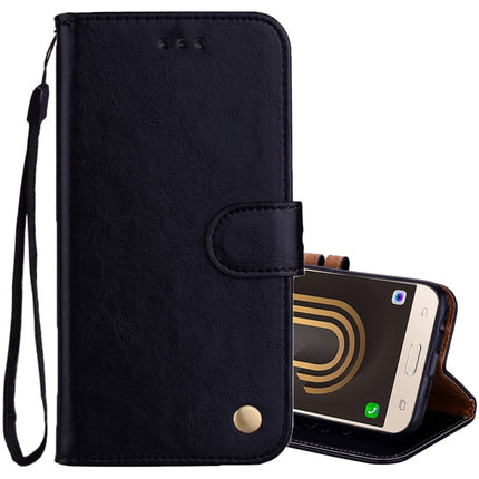 Para Samsung Galaxy J5 (2017) / J530 (versión UE) Funda de cuero con tapa horizontal con textura de cera de aceite de estilo empresarial con soporte, ranuras para tarjetas y billetera, para Galaxy J5 (2017) / J530 (versión UE)