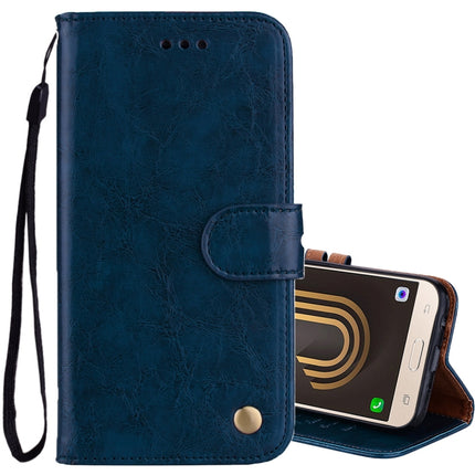 Para Samsung Galaxy J5 (2017) / J530 (versión UE) Funda de cuero con tapa horizontal con textura de cera de aceite de estilo empresarial con soporte, ranuras para tarjetas y billetera, para Galaxy J5 (2017) / J530 (versión UE)