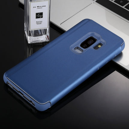 Para Galaxy S9+ Estuche de cuero con tapa horizontal con espejo galvanizado y soporte, para Galaxy S9+