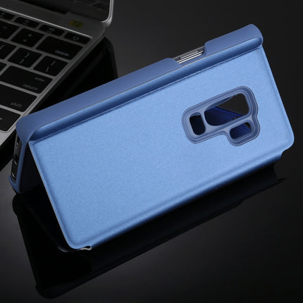 Para Galaxy S9+ Estuche de cuero con tapa horizontal con espejo galvanizado y soporte, para Galaxy S9+
