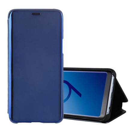 Para Galaxy S9+ Estuche de cuero con tapa horizontal con espejo galvanizado y soporte, para Galaxy S9+