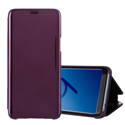 Para Galaxy S9+ Estuche de cuero con tapa horizontal con espejo galvanizado y soporte, para Galaxy S9+