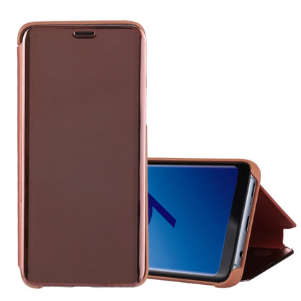 Para Galaxy S9+ Estuche de cuero con tapa horizontal con espejo galvanizado y soporte, para Galaxy S9+