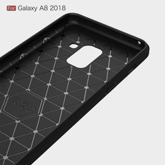 For Galaxy A8 (2018) Brushed Texture Carbon Fiber Shockproof TPU Protective Back Case, For Galaxy A8 (2018), Galaxy A8 (2018)