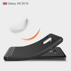 For Galaxy A8 (2018) Brushed Texture Carbon Fiber Shockproof TPU Protective Back Case, For Galaxy A8 (2018), Galaxy A8 (2018)