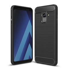 For Galaxy A8 (2018) Brushed Texture Carbon Fiber Shockproof TPU Protective Back Case, For Galaxy A8 (2018), Galaxy A8 (2018)