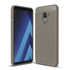 For Galaxy A8 (2018) Brushed Texture Carbon Fiber Shockproof TPU Protective Back Case, For Galaxy A8 (2018), Galaxy A8 (2018)