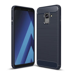 For Galaxy A8 (2018) Brushed Texture Carbon Fiber Shockproof TPU Protective Back Case, For Galaxy A8 (2018), Galaxy A8 (2018)