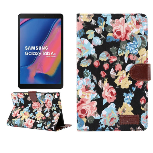 Flower Cloth Texture PC Horizontal Flip Leather Protective Case for Galaxy Tab A 8 (2019) P200 / P205  , with Holder & Card Slots & Wallet & Photo Frame, For Tab A 8 (2019) P200