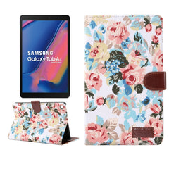 Flower Cloth Texture PC Horizontal Flip Leather Protective Case for Galaxy Tab A 8 (2019) P200 / P205  , with Holder & Card Slots & Wallet & Photo Frame, For Tab A 8 (2019) P200